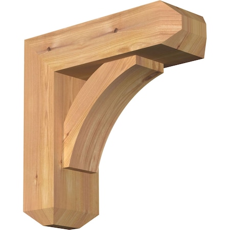 Ekena Millwork Thorton Craftsman Smooth Bracket w/ Offset Brace, Western Red Cedar, 5 1/2"W x 16"D x 16"H BKT0604X16X16THR04SWR